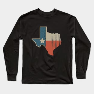 Texas State Pride - Rustic Lone Star Graphic Long Sleeve T-Shirt